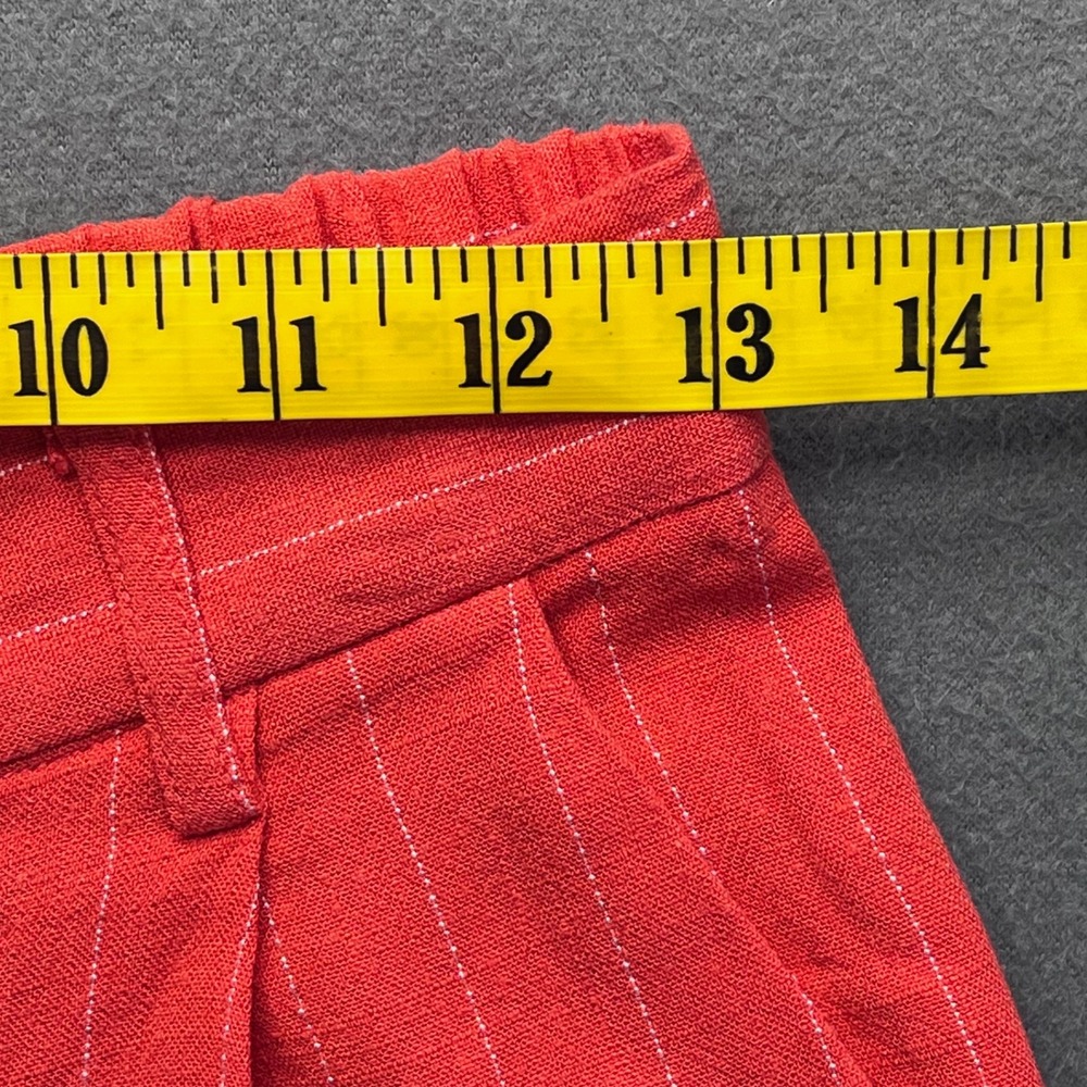 Draper James Women Vest and Shorts Set Rayon Linen Red Pinstripe Medium Preppy - Picture 9 of 12